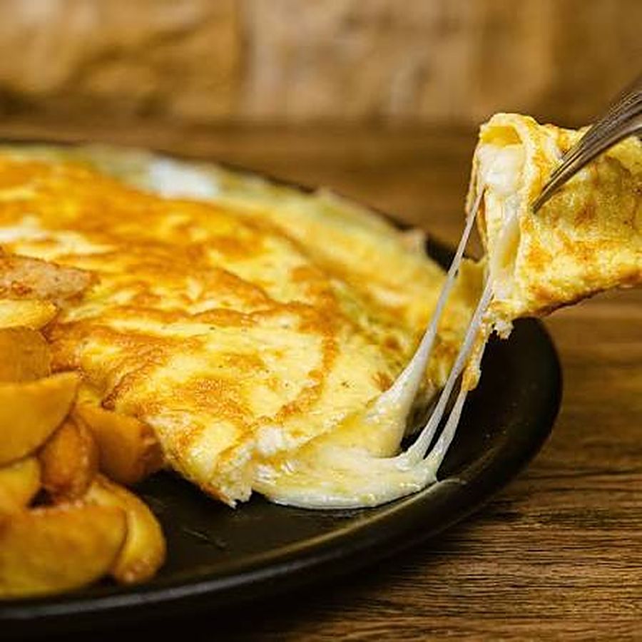 Omelette mixte et fromage